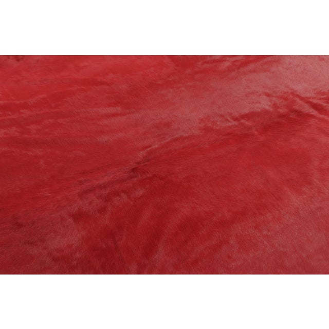 Modern Rug & Kilim’s Contemporary Cowhide Solid Rug in Vibrant Red Hues For Sale - Image 3 of 9