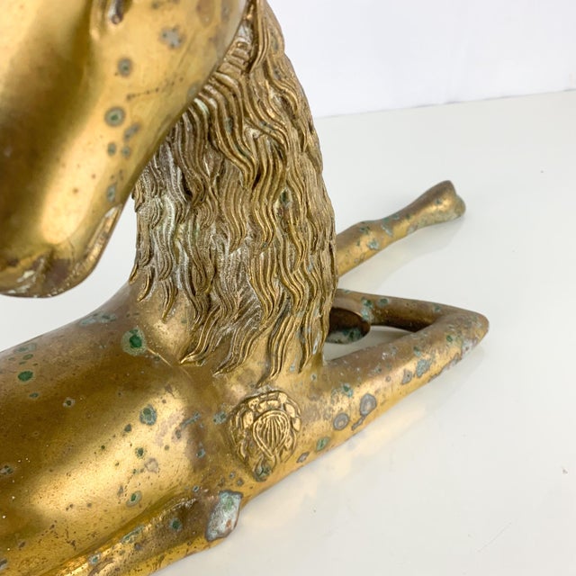 Metal Rare Vintage Sarreid Brass Recumbent Stag Deer Sculpture Hollywood Regency MCM For Sale - Image 7 of 9