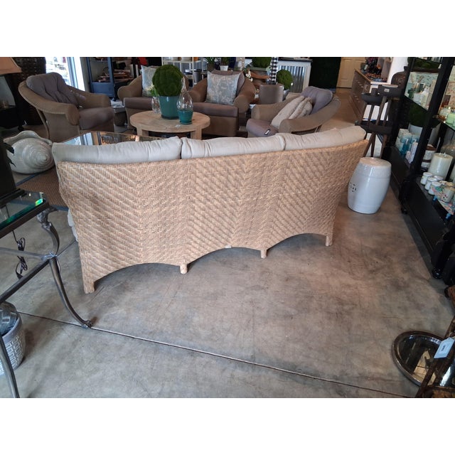 Ebel Luxury All-Weather Woven Outdoor Sofa With Matching Glass-Top Coffee Table For Sale In Naples, FL - Image 6 of 6