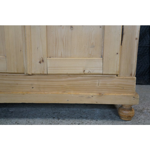 Antique European Farmhouse Pine Knockdown Armoire Linen Press Larder Cupboard For Sale - Image 6 of 18