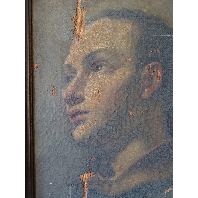Portrait of a Friar, 1600s, Oil on Canvas For Sale - Image 7 of 8