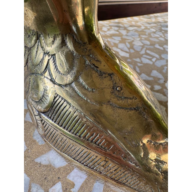 Large Solid Brass Mid-Century Toucan Figurine For Sale In Los Angeles - Image 6 of 12