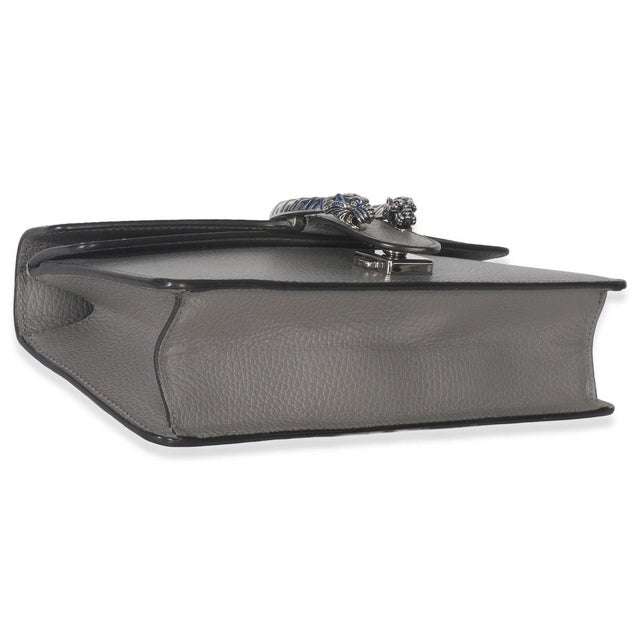 Dusty Grey Pebbled Calfskin Small Dionysus Shoulder Bag For Sale In New York - Image 6 of 9