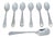 Silver Coffee Spoons and Sugar Shovel with Crimped Handles, Set of 7 For Sale