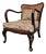 Brown Rattan & Wood Armchair For Sale