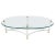 Brass Chrome Thick 3/4" Glass Top Mid Century Modern Oval Coffee Center Table For Sale - Image 13 of 13