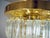 German Flush Mount Chandelier in Crystal Prism & Gilt-Brass from Palwa, 1960s For Sale - Image 9 of 11