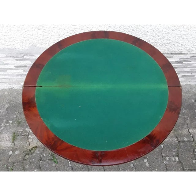 Wood Antique German Gaming Table in Mahogany, 1860 For Sale - Image 7 of 10