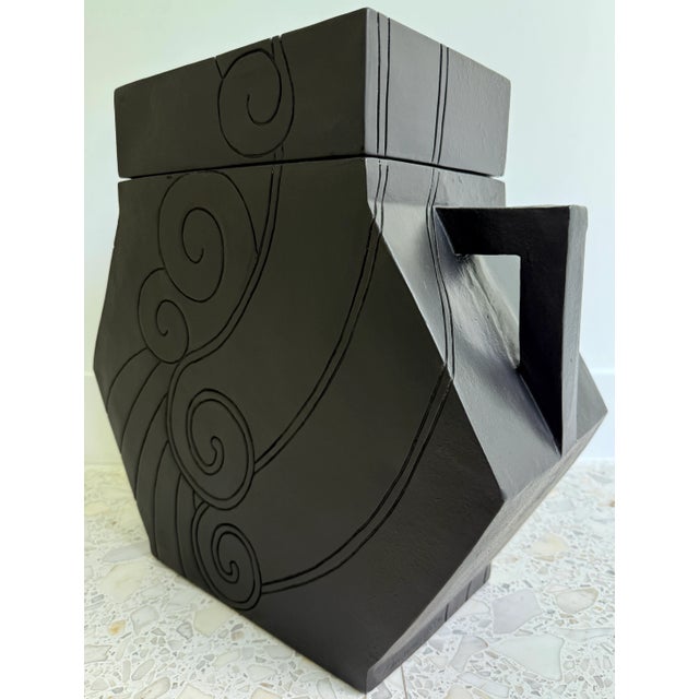Art Deco Overscale Art Deco Style Plaster Jar With Lid by Collections '85 For Sale - Image 3 of 10
