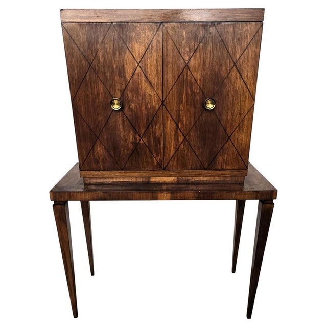 Vintage Italian Walnut Bar Cabinet, 1950s For Sale - Image 11 of 11