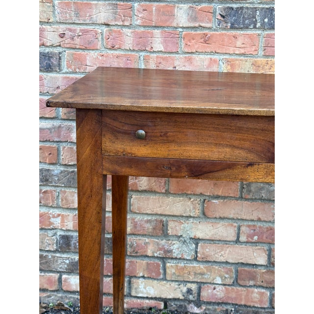 This is an adorable little French side table! The rich brown and amber colors of the wood swirl together in the grain and...
