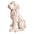 Glazed White Ceramic Dog Figurine For Sale