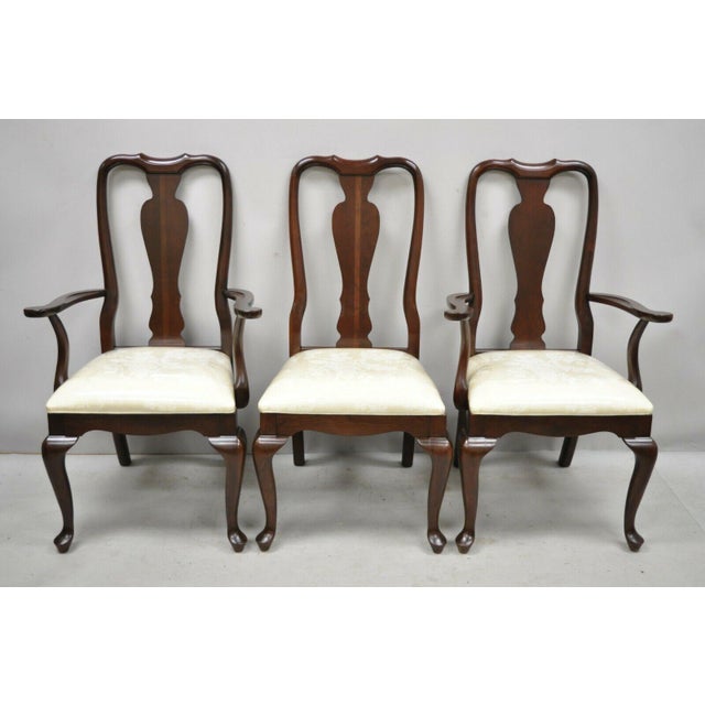 Set of 6 Ethan Allen Court Queen Anne Cherry Dining Chairs