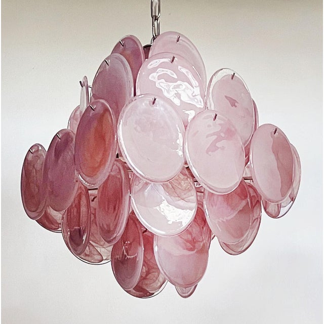 1970s Disc Murano Glass Chandeliers, Set of 2 For Sale - Image 5 of 17
