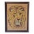 Vintage Lion Needlepoint Wall Art in Carved Wood Frame, 1960s For Sale