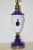 Converted Milk & Cobalt Glass Kerosene Table Lamp For Sale - Image 4 of 6