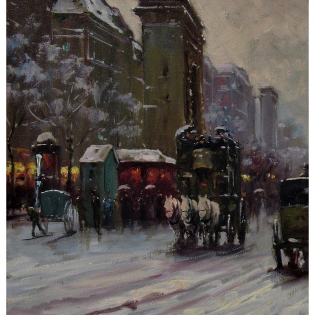Impressionist Francois Gerome, Porte Saint Denis, Paris, Circa 1935 For Sale - Image 3 of 8