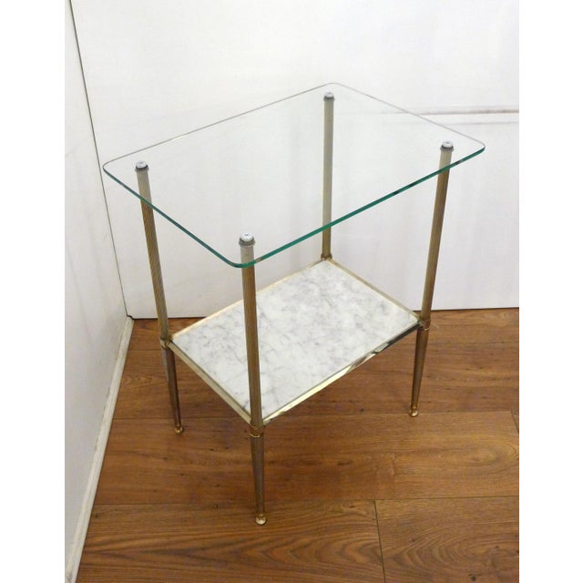 Regency Style Side Table in Glass and Marble, 1970s For Sale - Image 6 of 15