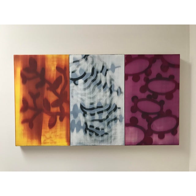 Abstract Triptych Painting For Sale - Image 12 of 12