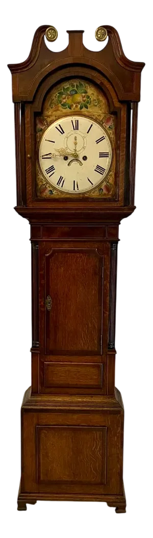 Antique George III Oak and Mahogany Longcase Clock, 1800s