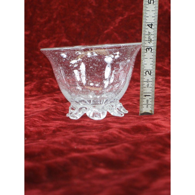 1920s Nut Bowl Venetian Glass Clear Small Footed For Sale - Image 6 of 9