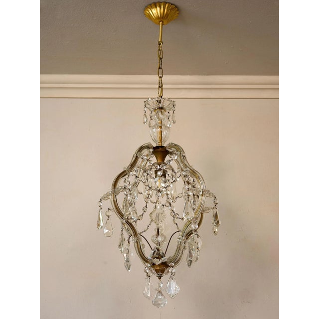Vintage Maria Teresa Crystal Pendant Light, 1940s For Sale - Image 9 of 10