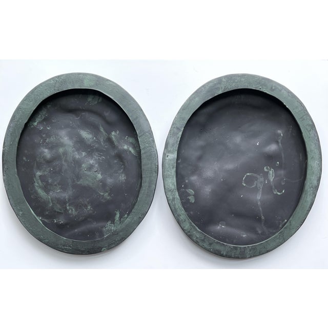 Pair of Large 16" Tall Bacchante Roman Figures Ceramic Plaques For Sale - Image 11 of 12