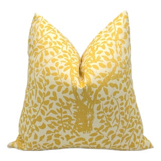 China Seas Arbre De Matisse in Inca on Natural Throw Pillow Cover For Sale