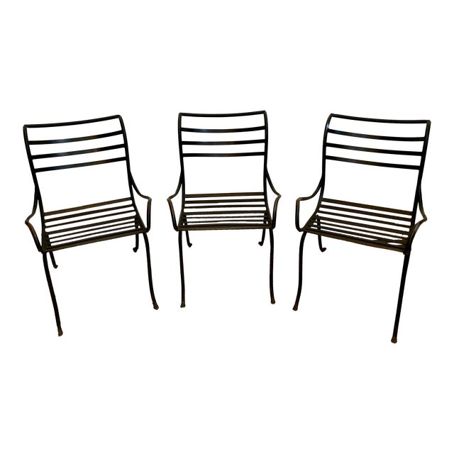 Set of Three Arras Inspired Iron Garden Chairs Chairish