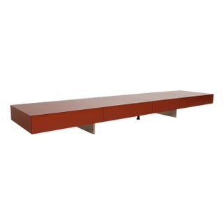 Pass Sideboard in Red Wood with Drawers from Molteni For Sale