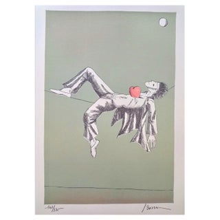 Jacques Bosser, The Heart Dancer 1 (Funambule), Original Lithograph, 1970s For Sale