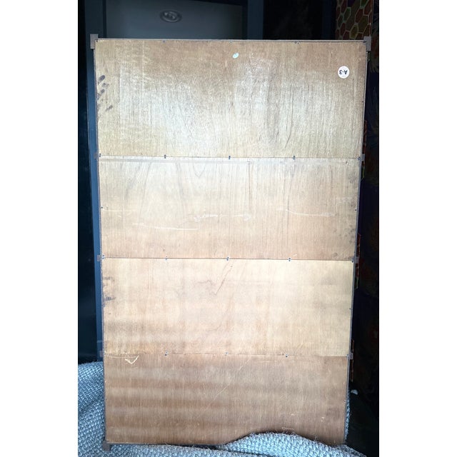 Brown Mid Century Oak Wood Barrister Bookcase Lawyers Four Shelves Glass Doors Antique Vintage For Sale - Image 8 of 12