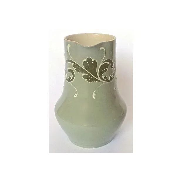 Antique English Esso Faience Leaf Pitcher For Sale - Image 4 of 6
