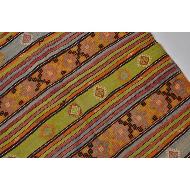 Vintage Turkish Wool Kilim Rug For Sale - Image 4 of 10