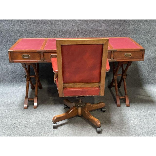 Mid-Century Modern Brandt Mid-Century Modern Campaign-Style Desk With Chair For Sale - Image 3 of 11