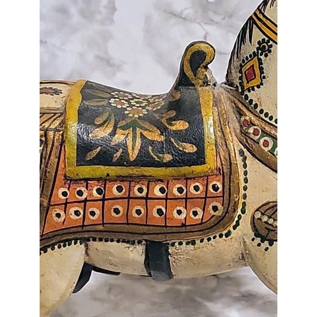 Vintage Hand Carved Wedding Horse Handpainted Figurine For Sale In San Francisco - Image 6 of 11