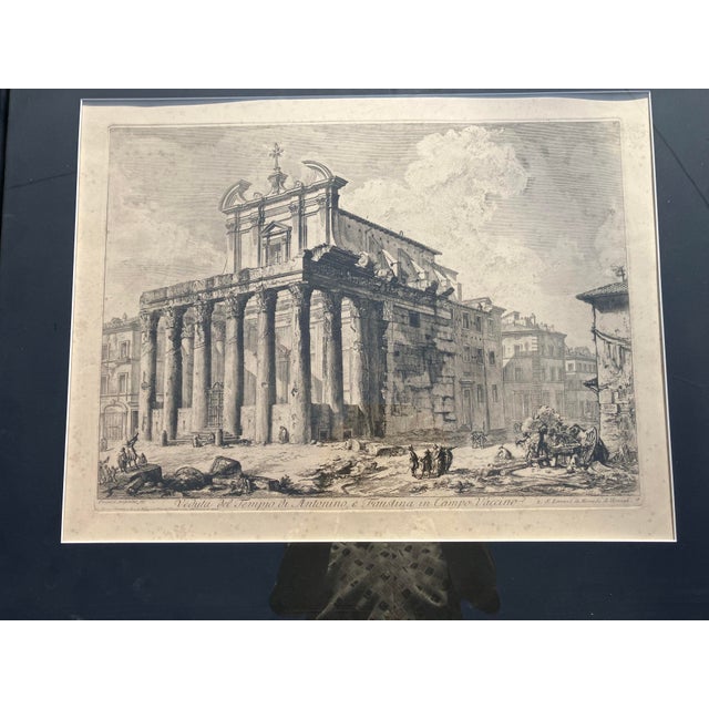 Mid 18th Century 18th Century Architectural Etching Signed Piranesi For Sale - Image 5 of 5