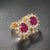 Red Natural Ruby Diamond Earrings 14k Yellow Gold 2.20 TCW Certified For Sale - Image 8 of 16