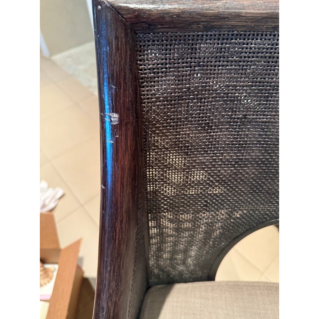 Wood Barbara Barry for McGuire Caned Barstool With Cushion, Four Available For Sale - Image 7 of 12