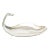 Vintage Hand Hammered Silver Plate Monumental Scalloped Serving Bow With Duck Neck,1980's For Sale