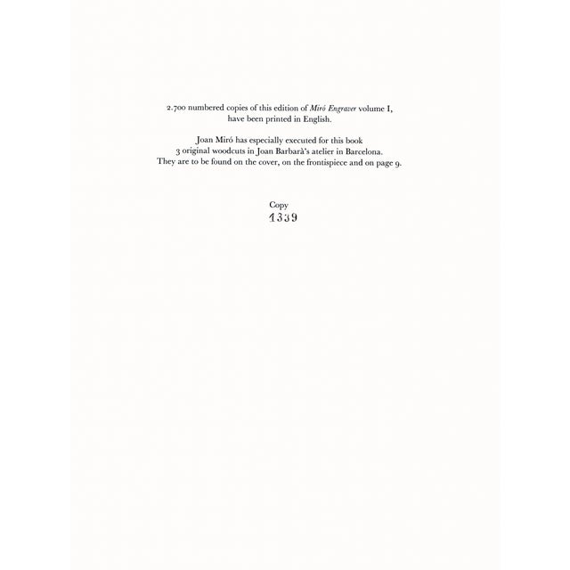 Abstract Joan Miró "Engraver I" 1984 Woodcut Engraving II For Sale - Image 3 of 4