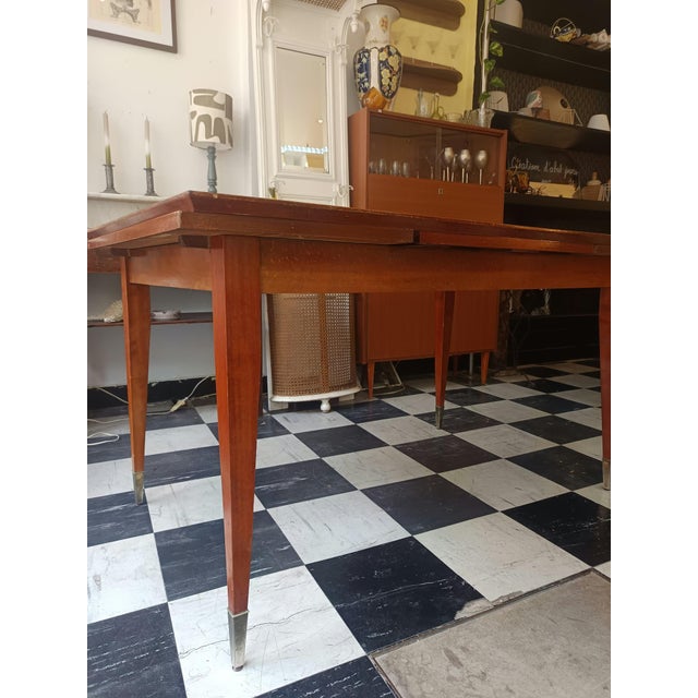 Mid-Century Coffee Table with Compass Legs, 1950s For Sale - Image 9 of 14