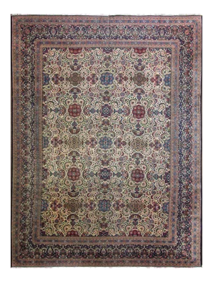 Antique Persian Dabir Kashan Rug- 10‚Ä≤2‚Ä≥ √ó 13‚Ä≤