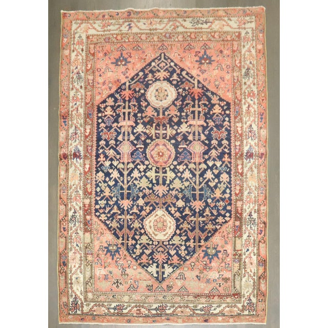 Persian Zabihi Collection Persian Malayer Accent Rustic Rug For Sale - Image 3 of 10