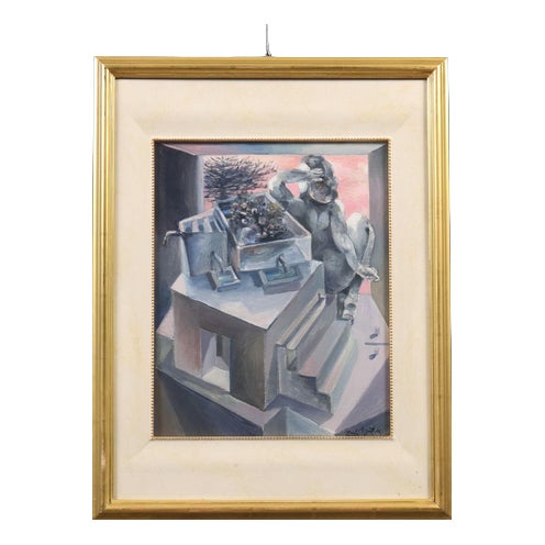 Ercole Pignatelli, Woman at the Window, Oil on Canvas For Sale