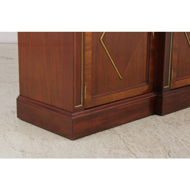 Kindel Neoclassical Mahogany Breakfront Bookcase For Sale - Image 10 of 18