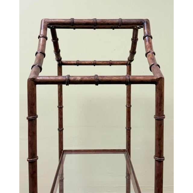 Vintage Hollywood Regency Hand Gilt Faux Bamboo Étagère - Newly Painted For Sale - Image 10 of 12