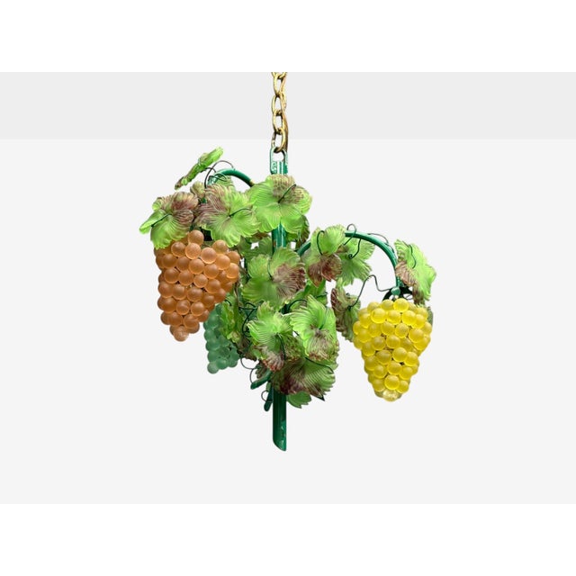 Mid-Century Modern Italian Modern, Murano Glass, Art Glass, Grape Bunch Pendant Light, Italy, 1950s For Sale - Image 3 of 10