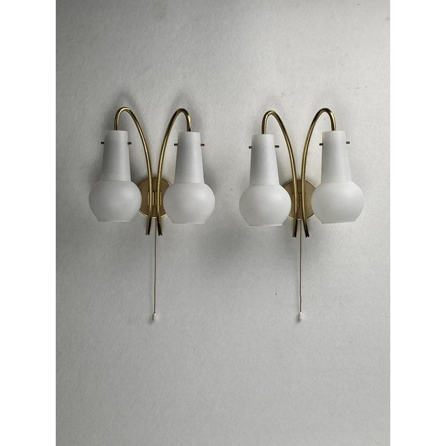 Brass and Opaline Wall Sconces, Austria, 1950s, Set of 2 For Sale - Image 14 of 18