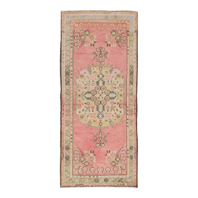 Galerie Shabab Collection Mid-20th Century Turkish Oushak Throw Rug For Sale